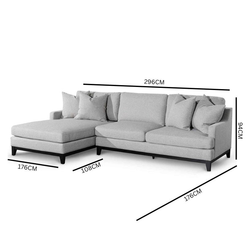 Sofia 3S Left Chaise Sofa - Granite Grey