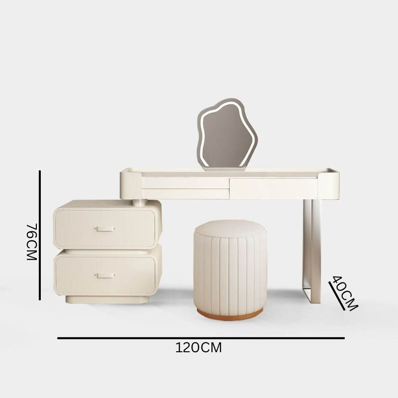 Sophia Makeup Vanity Set With Cloud LED Lighted Mirror