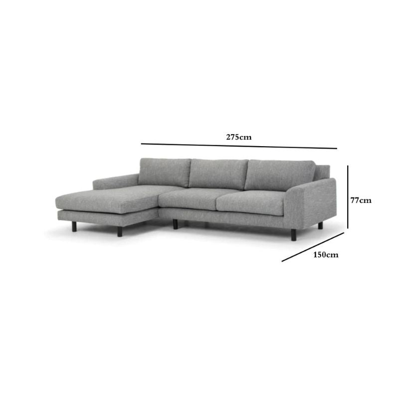 Sophie 3S Left Chaise Sofa - Graphite Grey