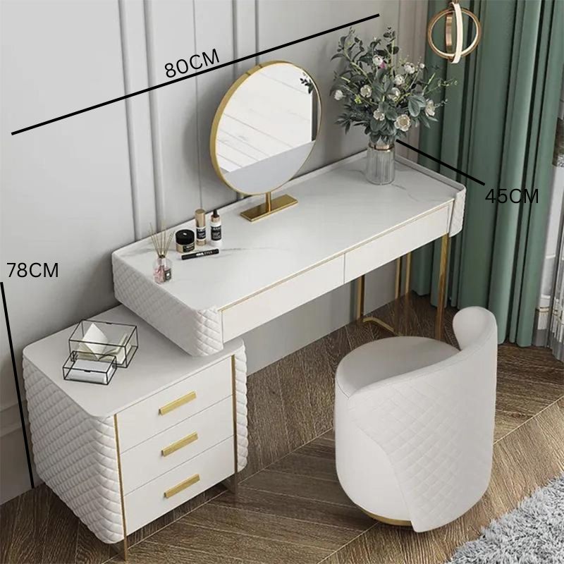 Stockholm White Stone Vanity Set