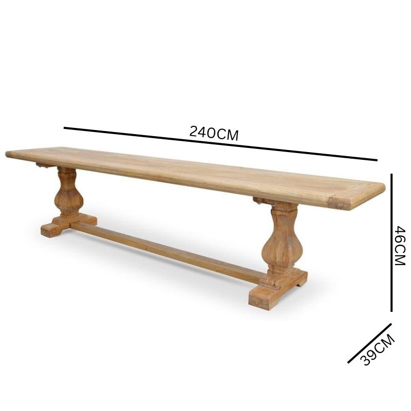 Tanner Reclaimed Solid Wood Bench - Natural