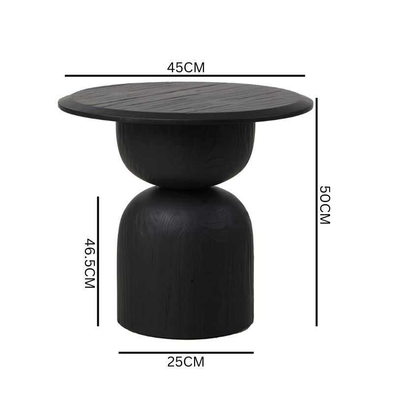 Theodore Round Side Table - Full Black