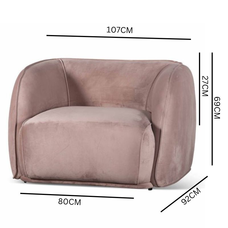 Tristan Armchair - Blush Pink