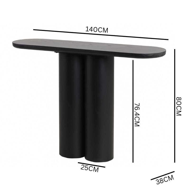 Twinny ELM Console Table - Full Black