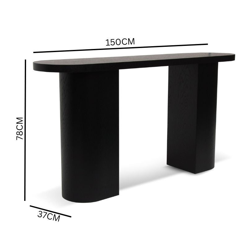 Twinza Console Table - Black Oak