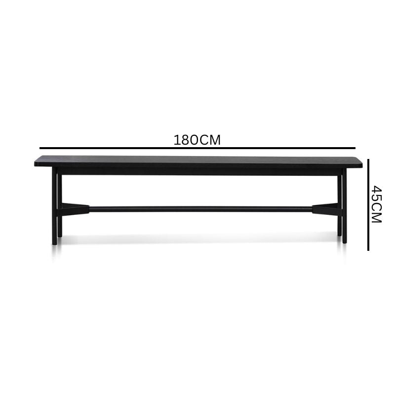 Victoria Wooden Bench - Full Black