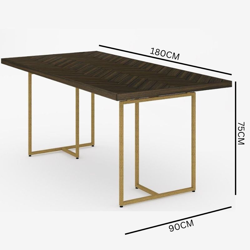 Vienno 1.8m Herringbone Dining Table - Walnut