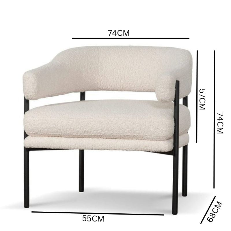 Warren Armchair Ivory White