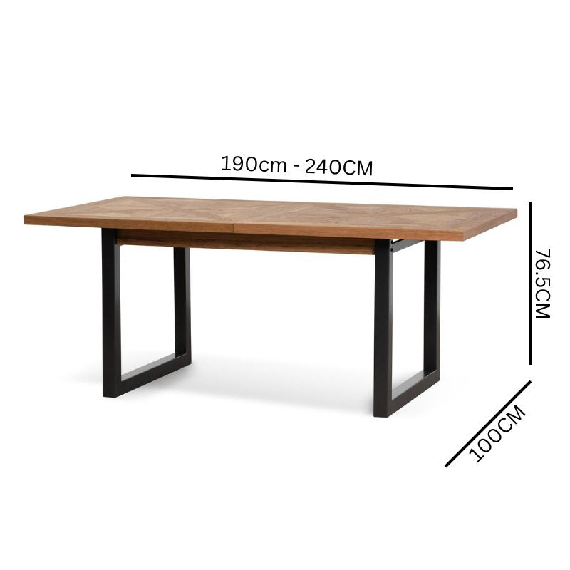 Yume Extendable Dining Table - European Knotty Oak and Peppercorn