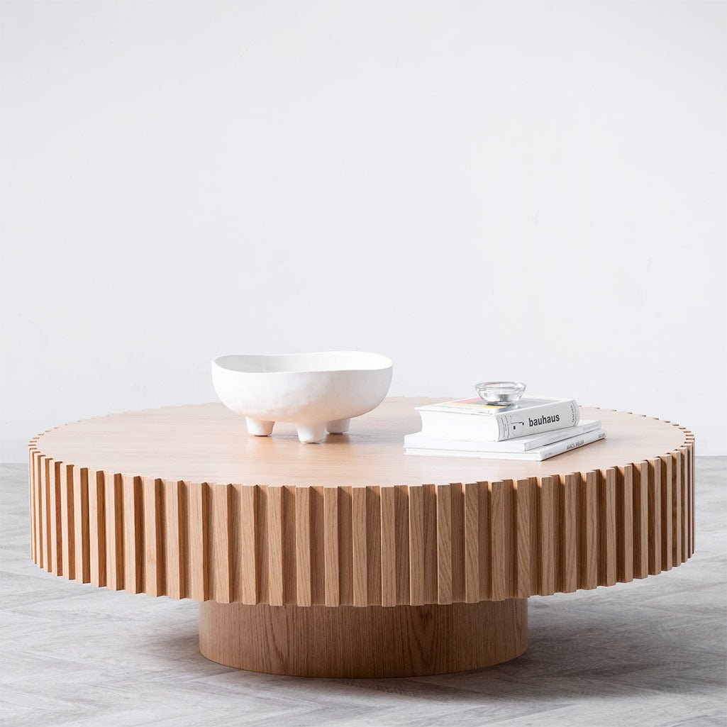 Adrian Oak Round Coffee Table - Coffee Table