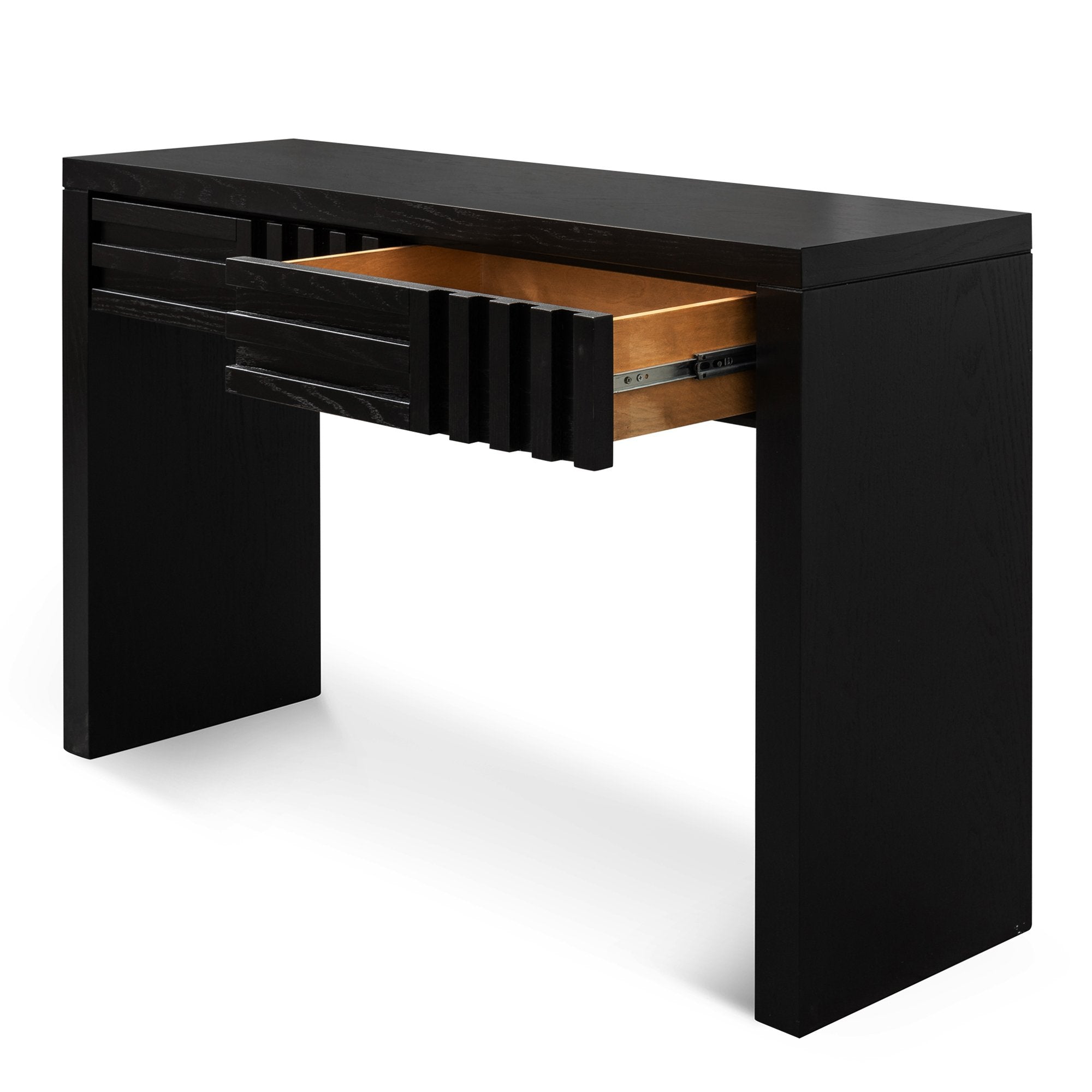 Adrian Wooden Console Table with Drawers - Textured Espresso Black - Console