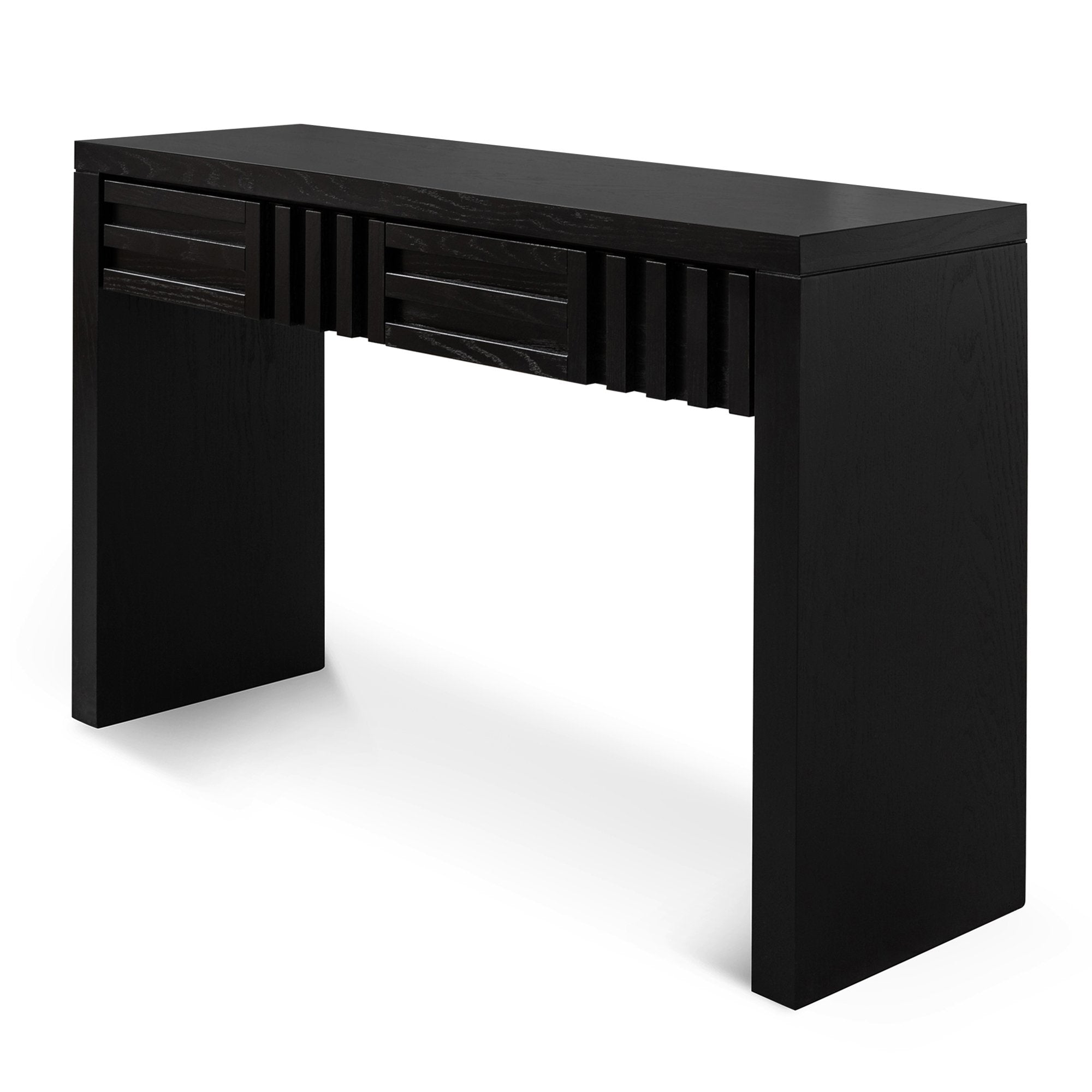 Adrian Wooden Console Table with Drawers - Textured Espresso Black - Console