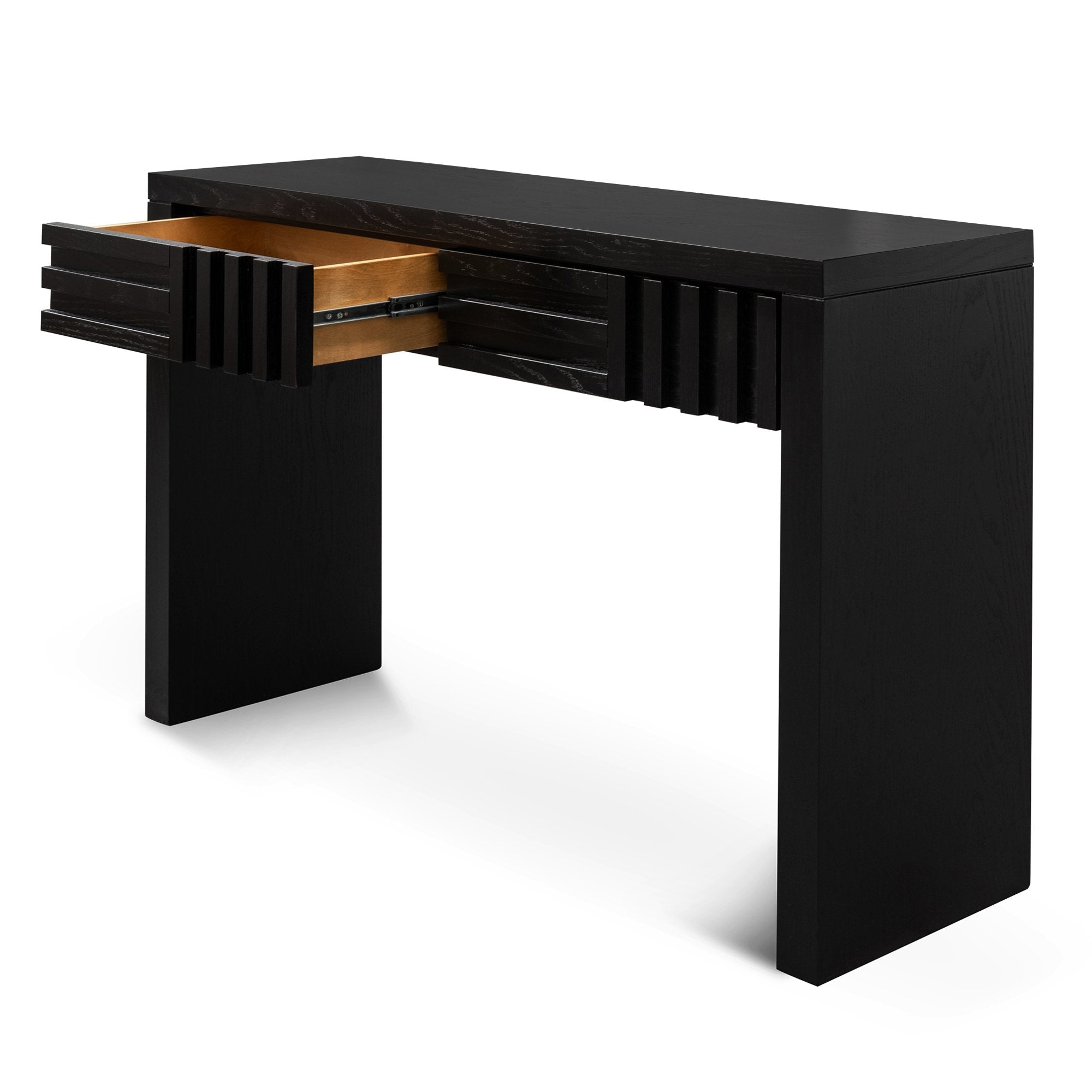Adrian Wooden Console Table with Drawers - Textured Espresso Black - Console
