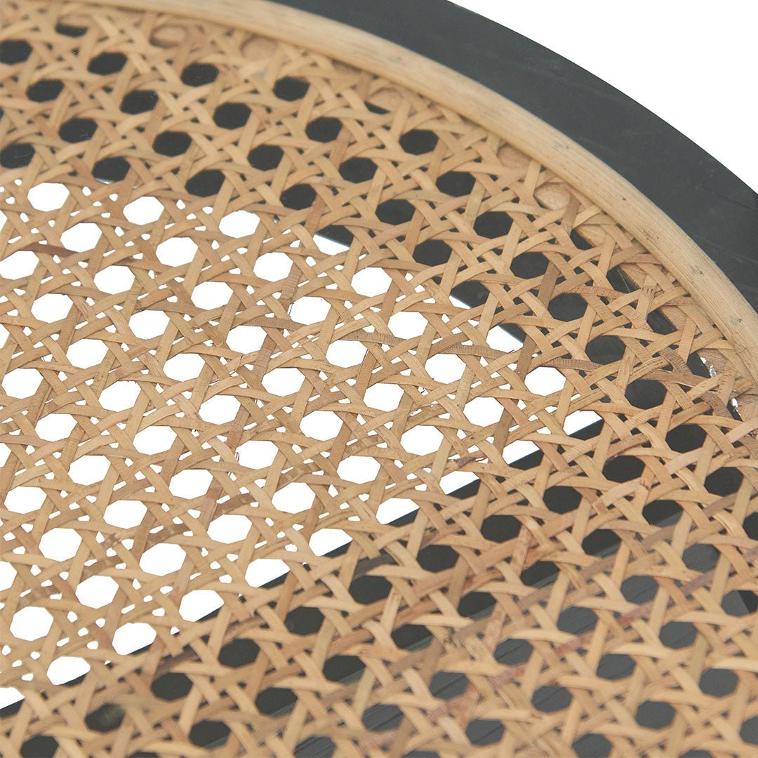 Adrianna Round Glass Side Table - Black - Bedside Tables