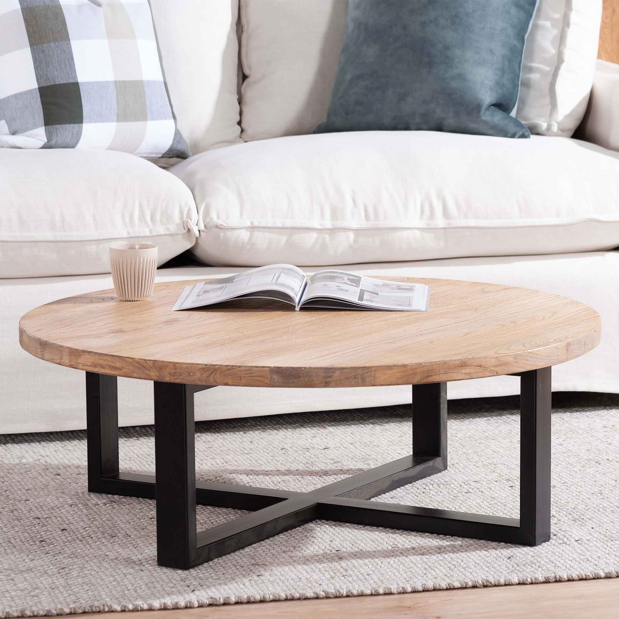 Aiden Reclaimed Round Coffee Table - Coffee Table