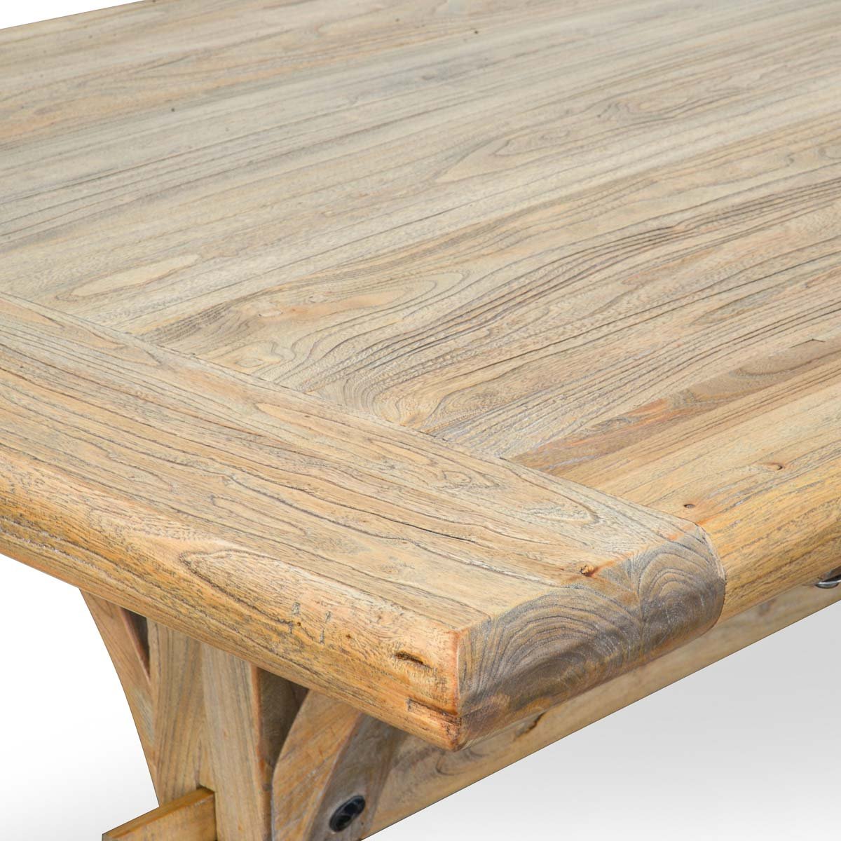 Alba Reclaimed Elm Wood Dining Table 2M - Natural - Dining Tables