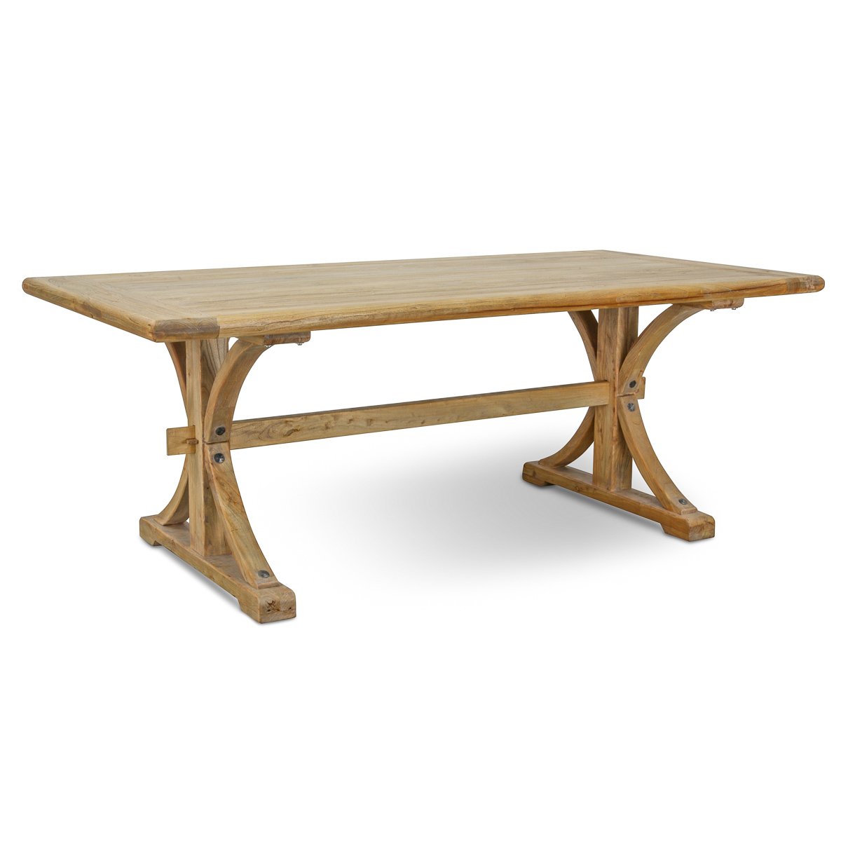 Alba Reclaimed Elm Wood Dining Table 2M - Natural - Dining Tables