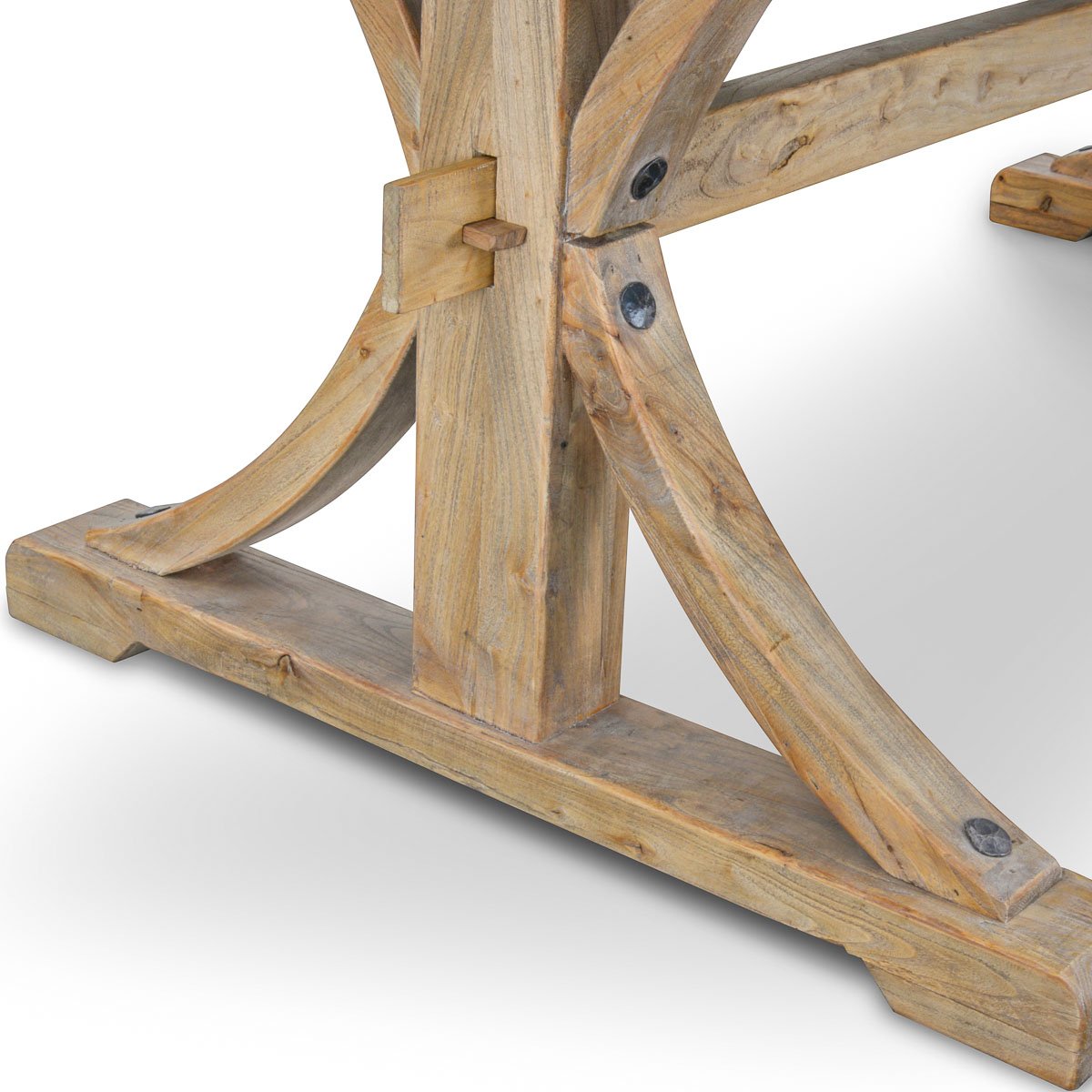 Alba Reclaimed Elm Wood Dining Table 2M - Natural - Dining Tables