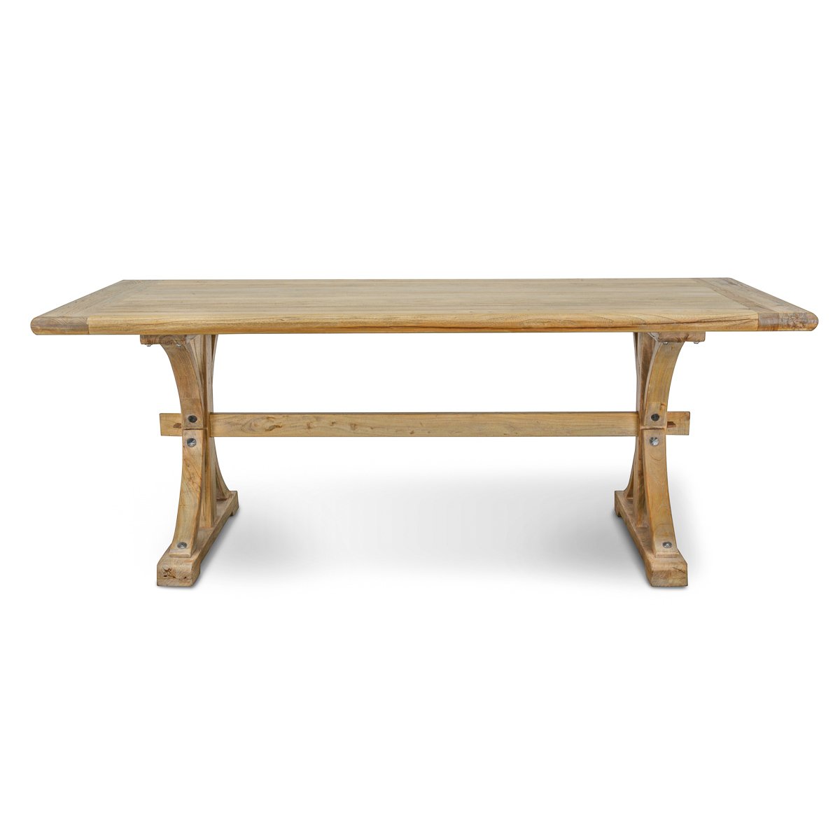 Alba Reclaimed Elm Wood Dining Table 2M - Natural - Dining Tables