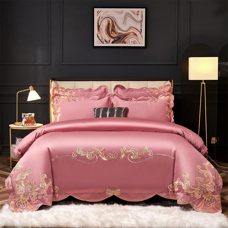 Alexandra Pink Luxury Duvet Cover Set (1000 TC) - Duvet Covers