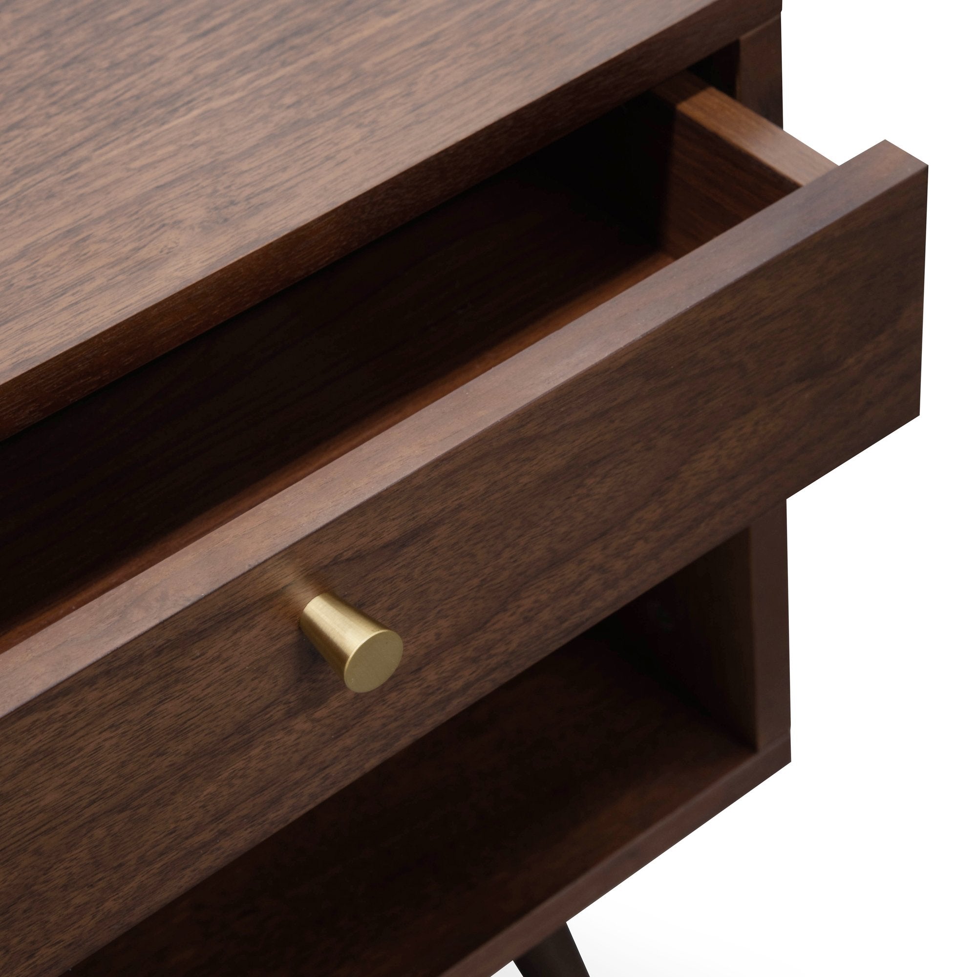 Allie Wooden Bedside Table - Walnut - Bedside Tables
