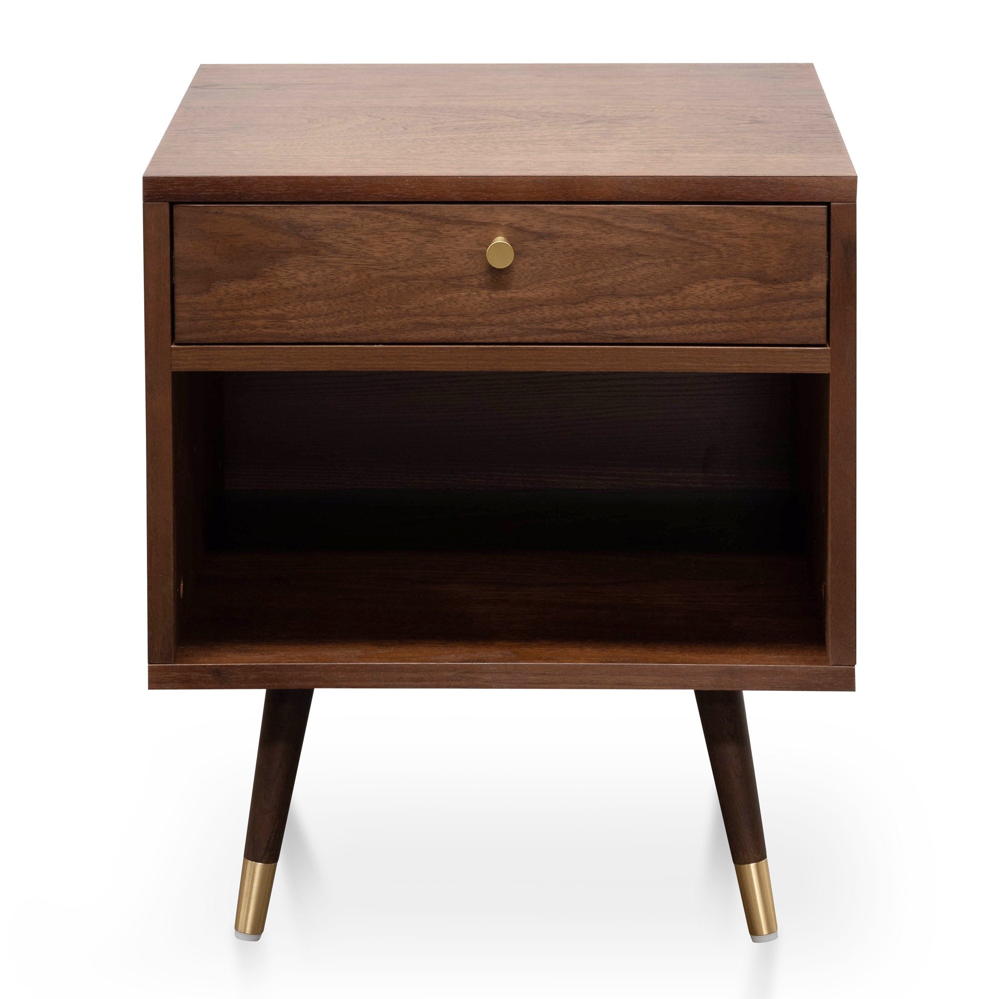 Allie Wooden Bedside Table - Walnut - Bedside Tables