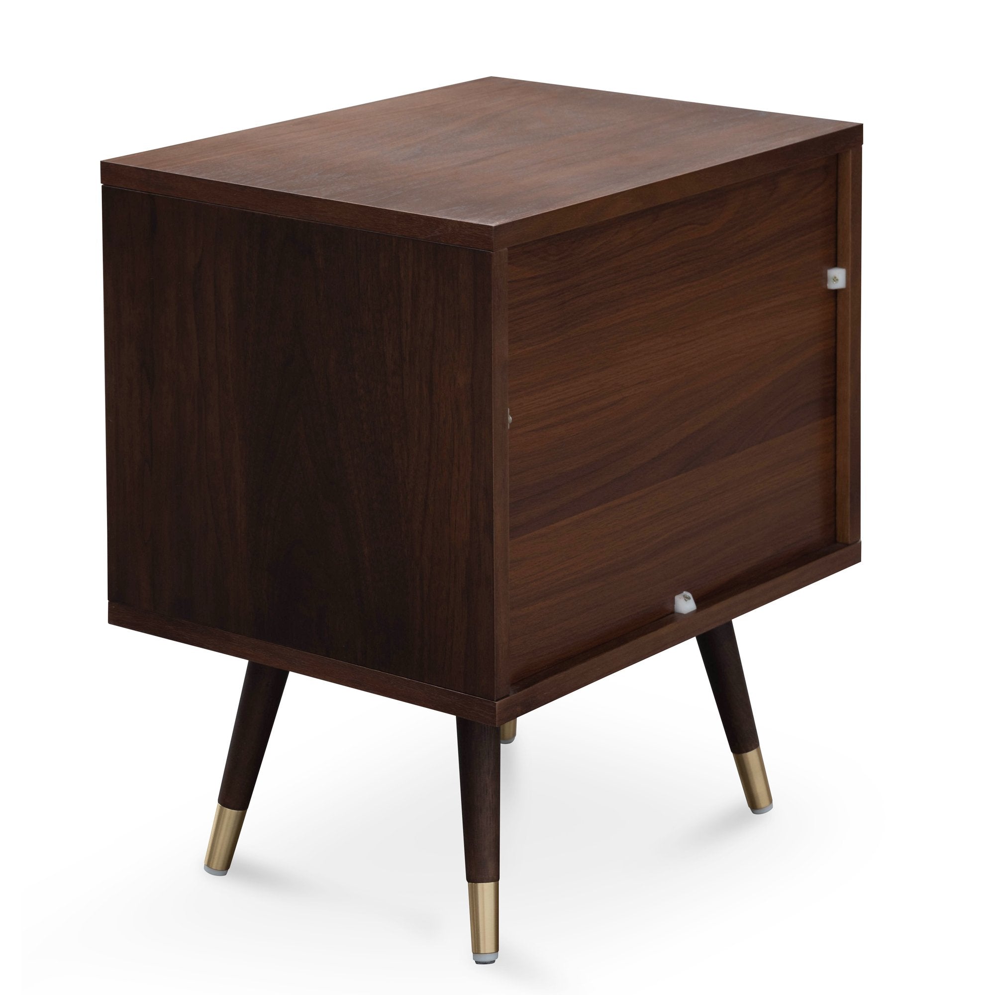 Allie Wooden Bedside Table - Walnut - Bedside Tables