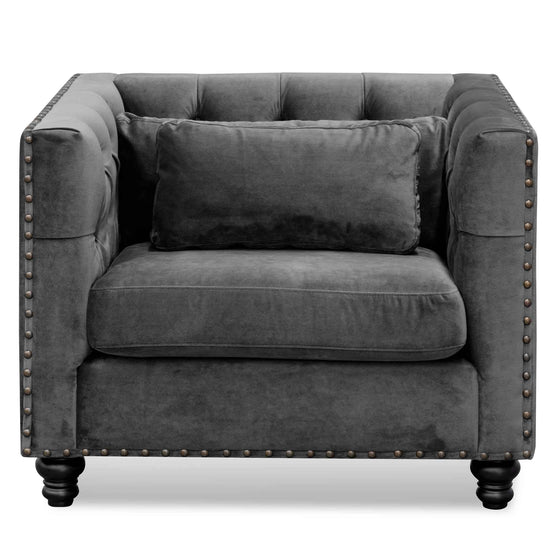 Amara Armchair - Cosmic Grey Velvet - Armchairs