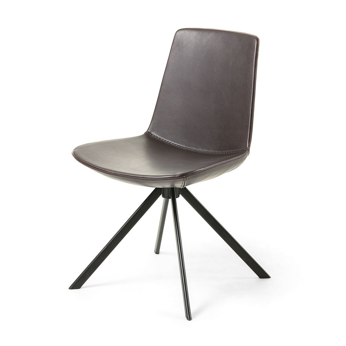 Amelia Leather Dining Chair - Dark Brown - Dining Chairs