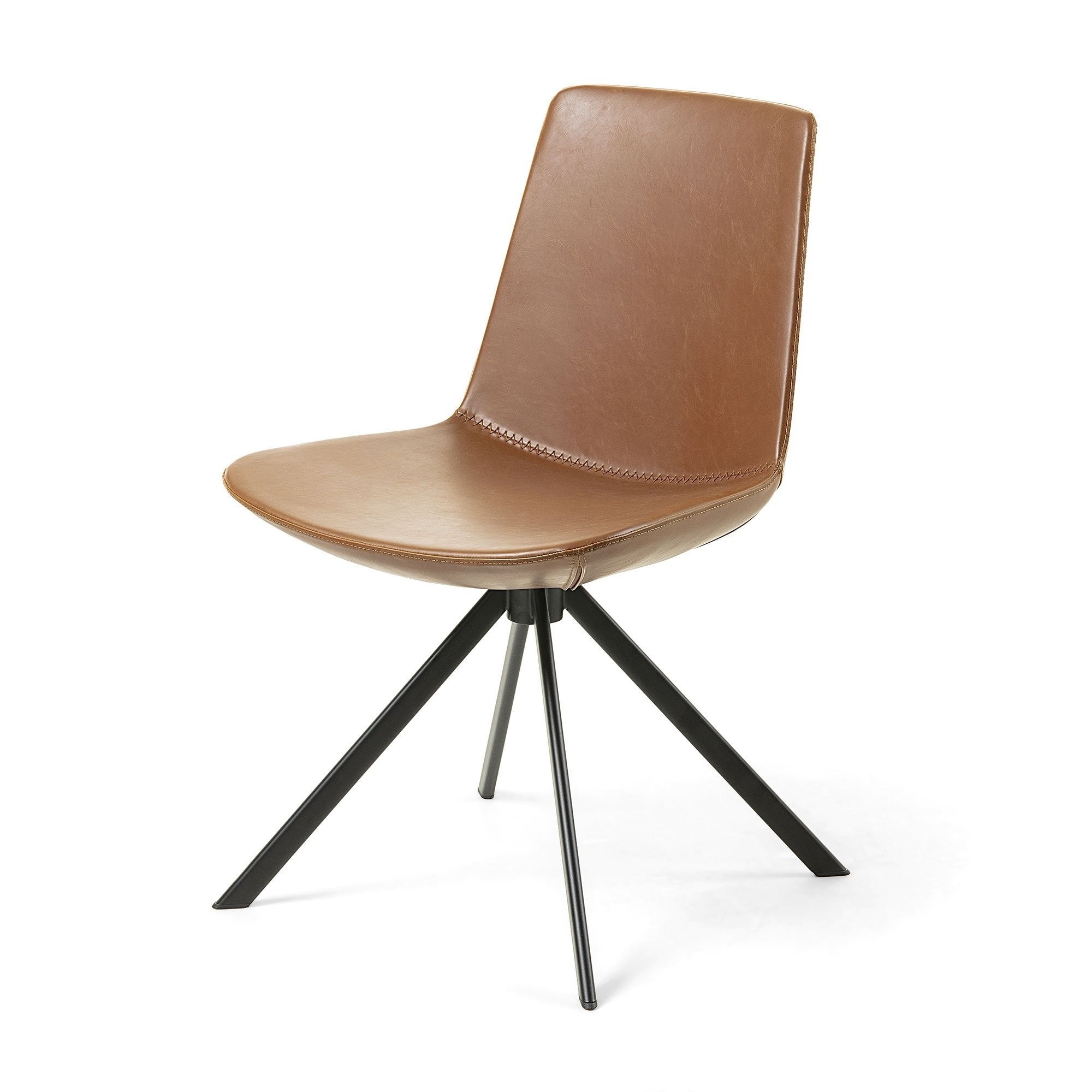 Amelia Leather Dining Chair - Light Brown - Dining Chairs