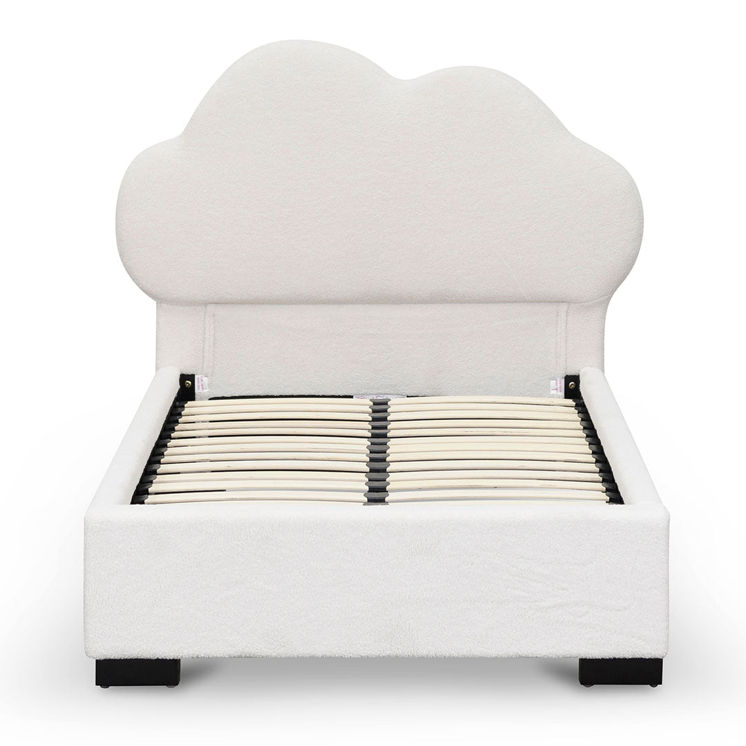 Amelia Single Sized Bed Frame - White Boucle - Beds