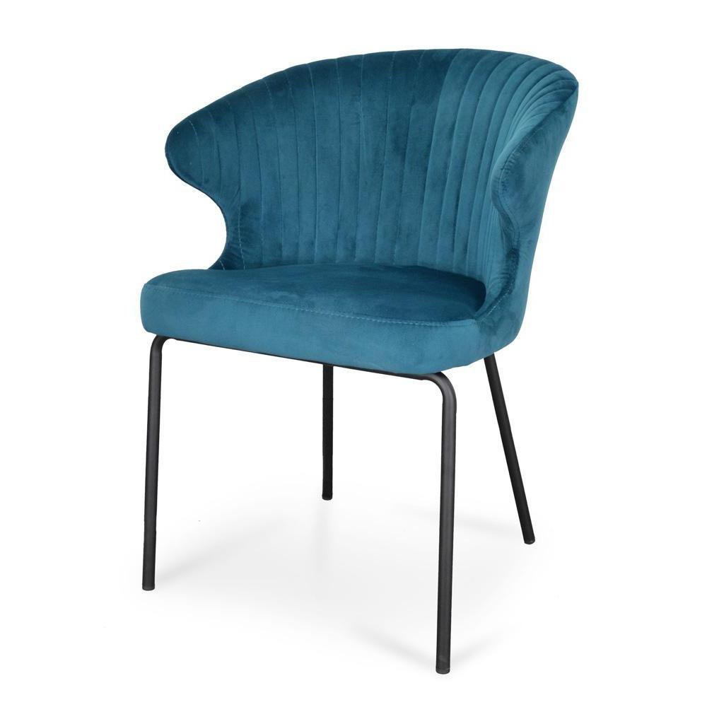 Amira Dining Chair - Turquoise Velvet - Dining Chairs
