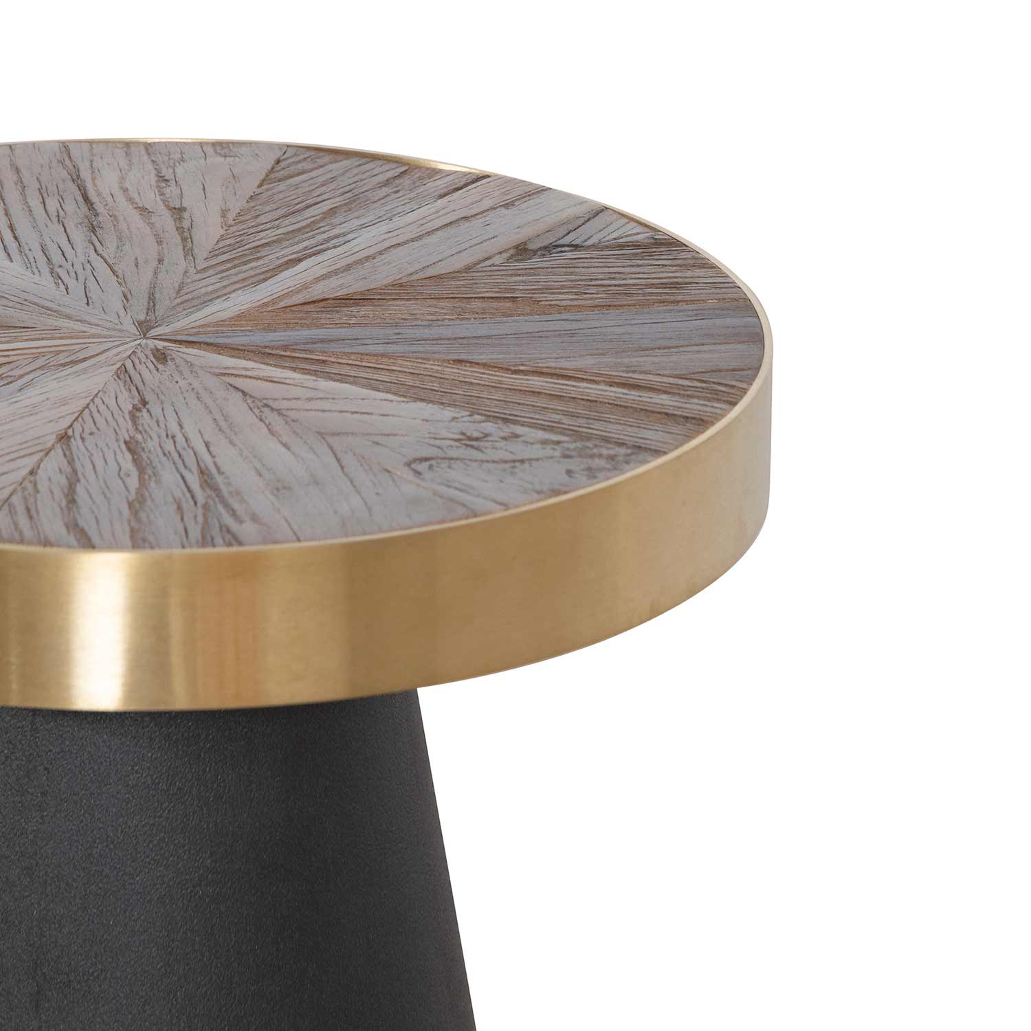 Amira Side Table - Natural Top with Dark Grey Base - Bedside Tables