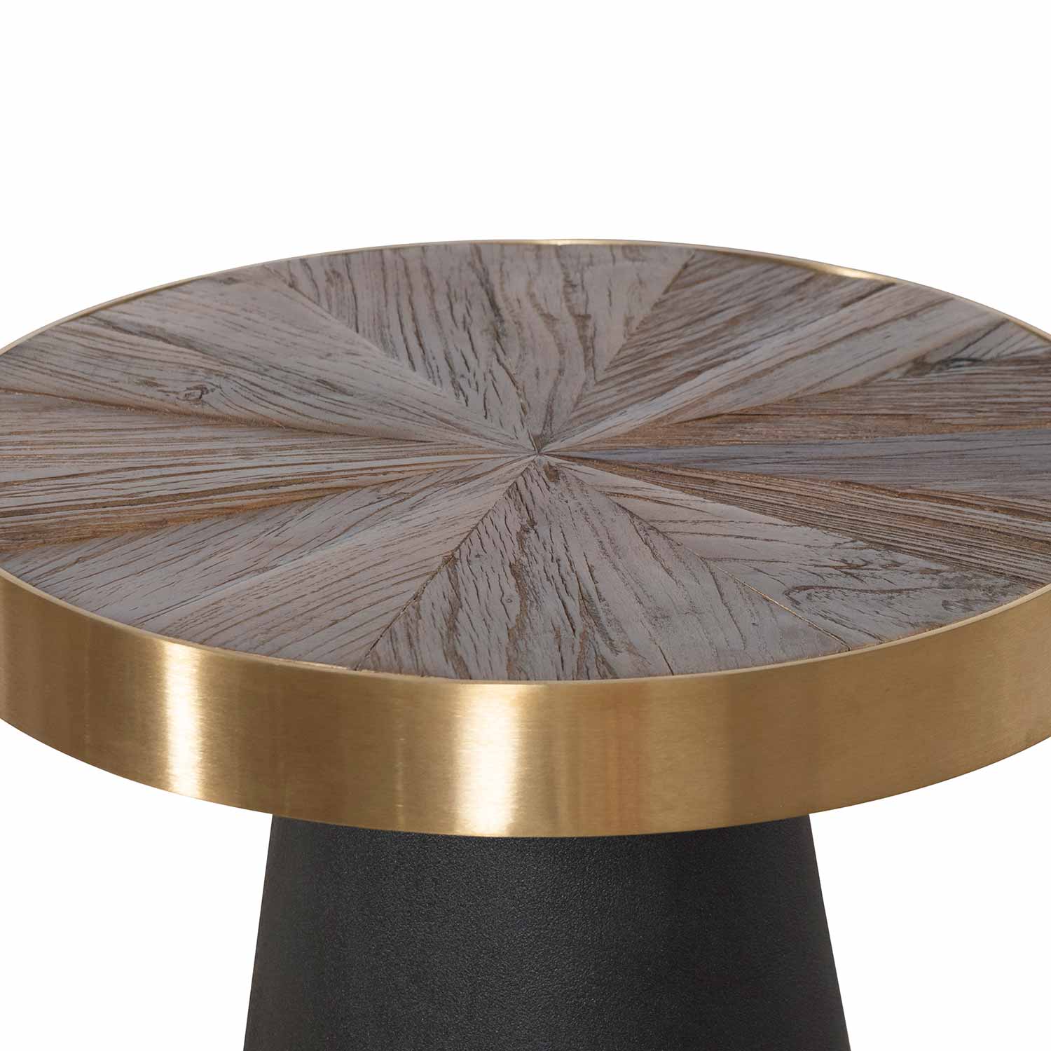 Amira Side Table - Natural Top with Dark Grey Base - Bedside Tables