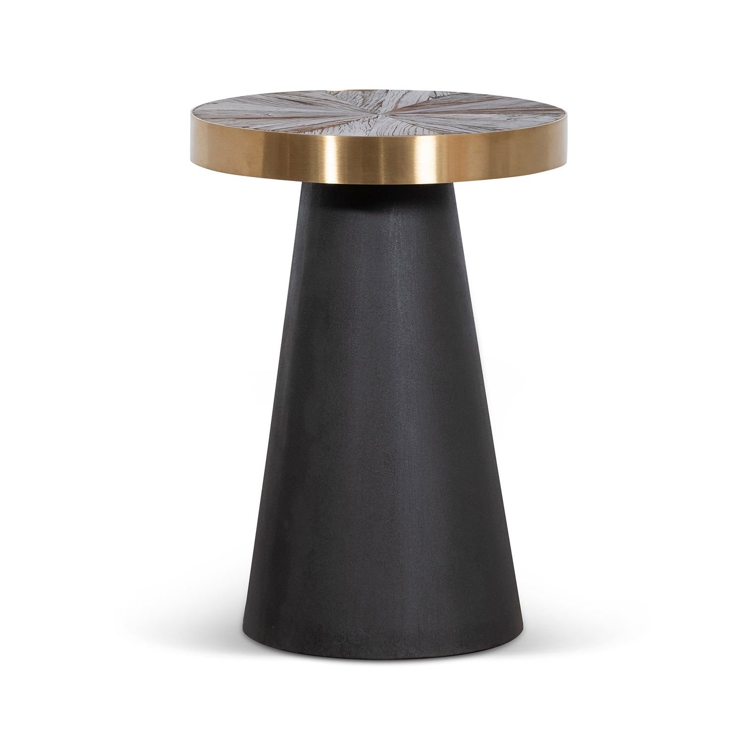 Amira Side Table - Natural Top with Dark Grey Base - Bedside Tables