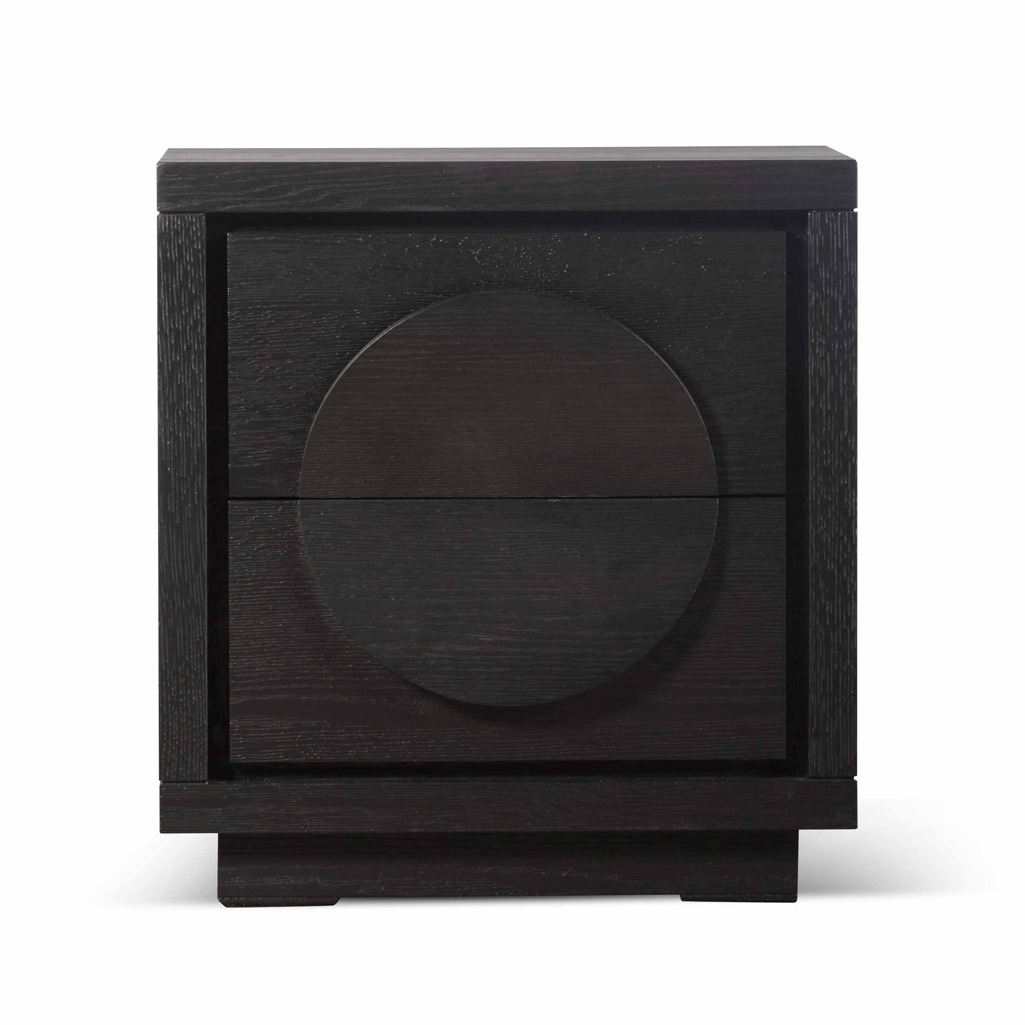 Amiyah Bedside Table - Textured Espresso Black - Bedside Tables