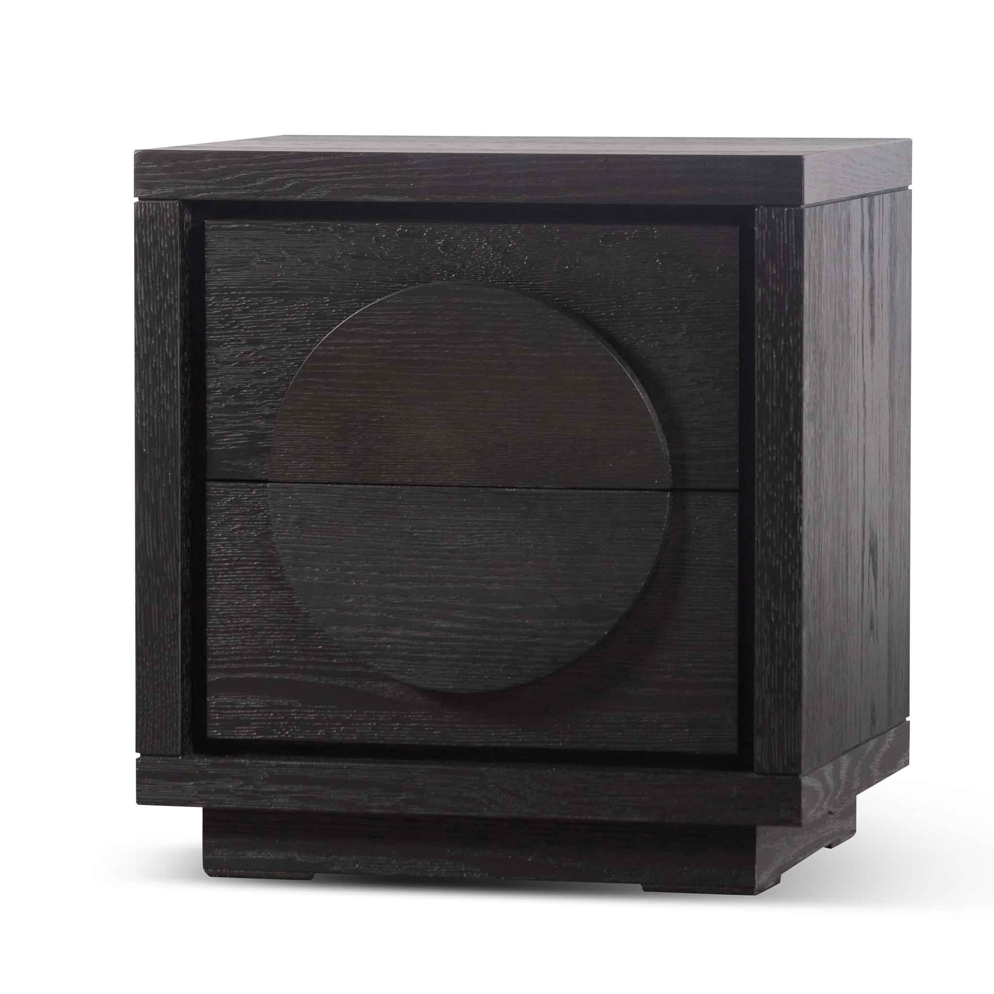 Amiyah Bedside Table - Textured Espresso Black - Bedside Tables