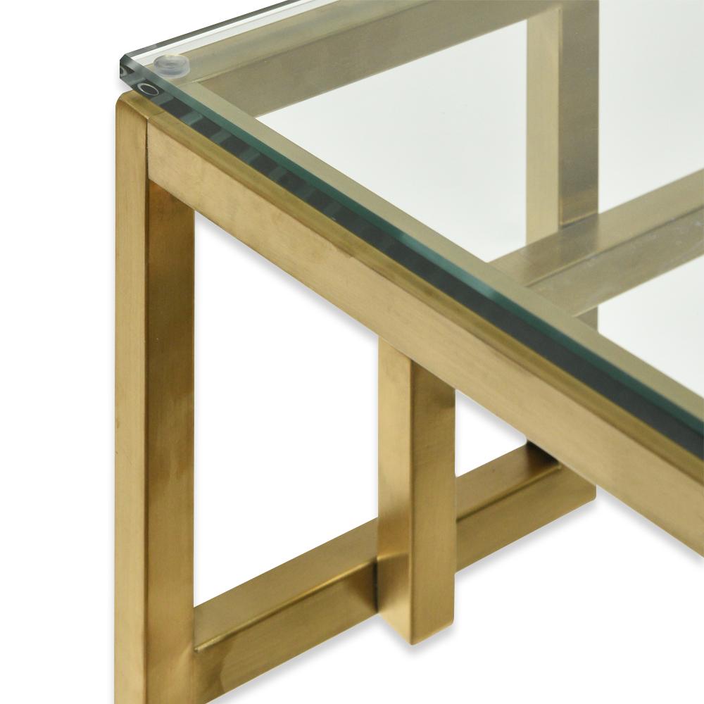 Anzu Glass Console Table - Gold Base - Console