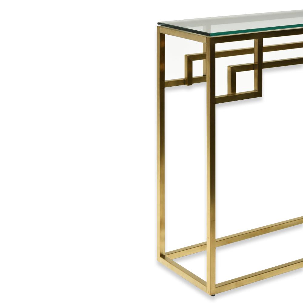 Anzu Glass Console Table - Gold Base - Console