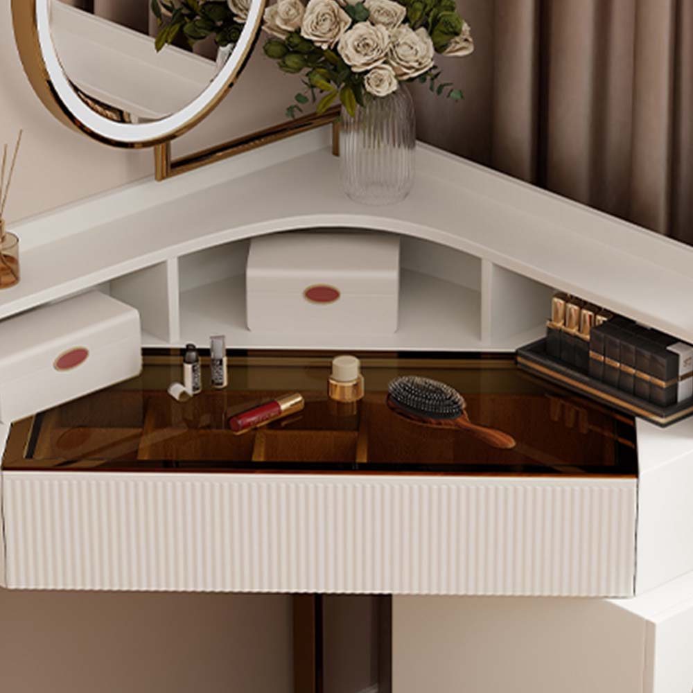 Aria Modern Corner Makeup Vanity Set - Make-Up Vanity