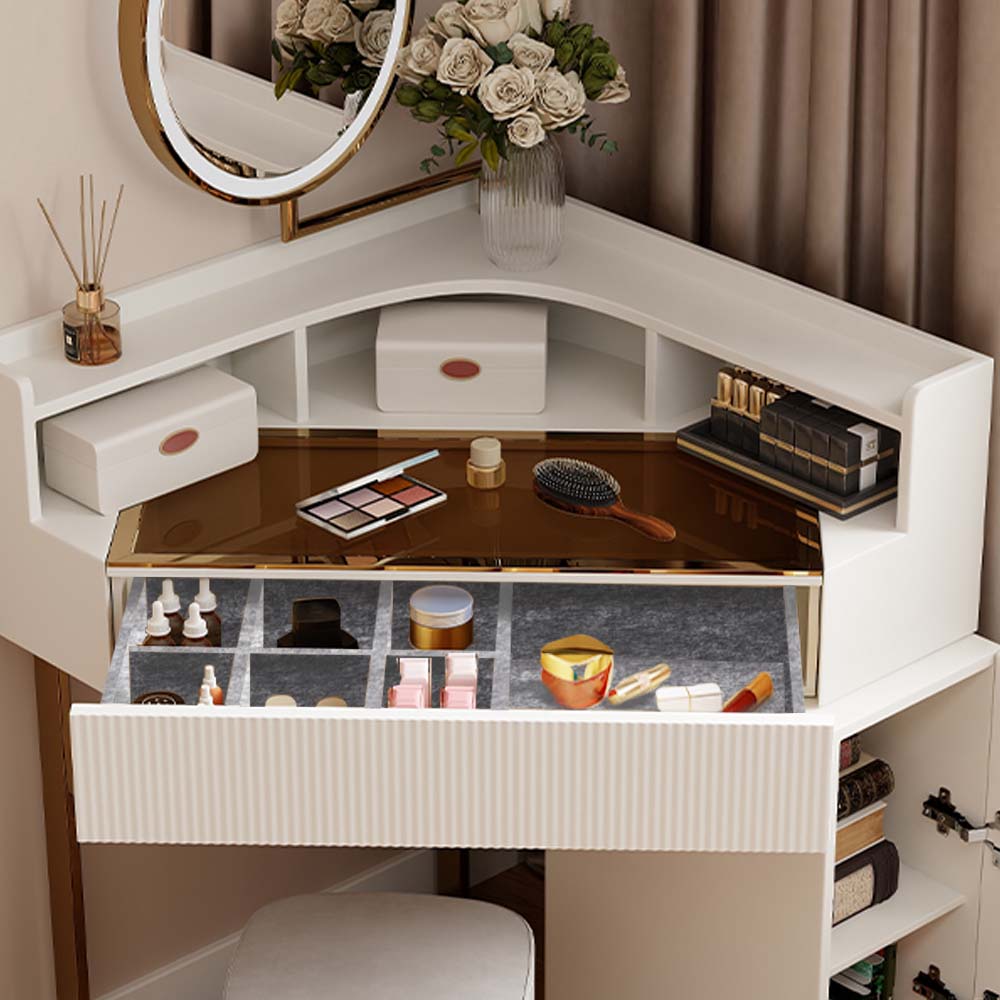 Aria Modern Corner Makeup Vanity Set - Make-Up Vanity