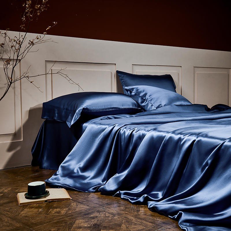 Arya Blue 25 Momme Mulberry Silk Duvet Cover Set - Duvet Covers