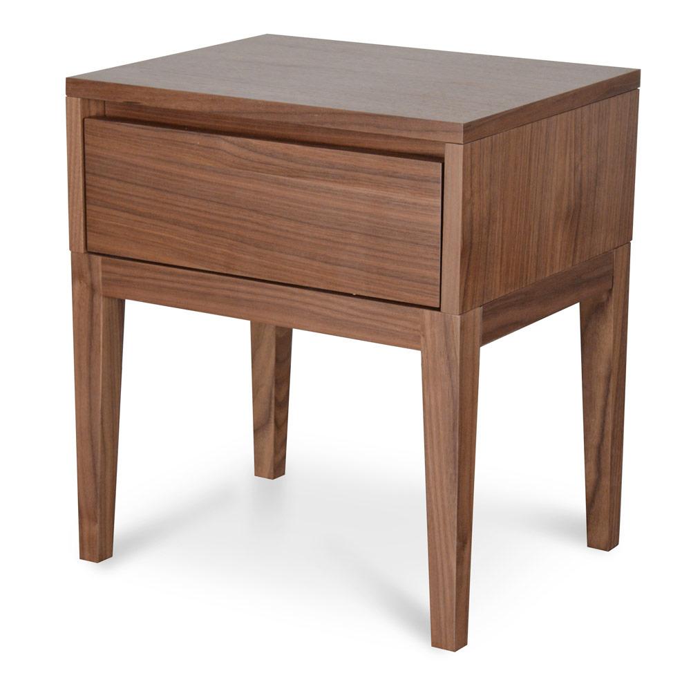 Arya Wooden Bedside Table - Walnut - Bedside Tables