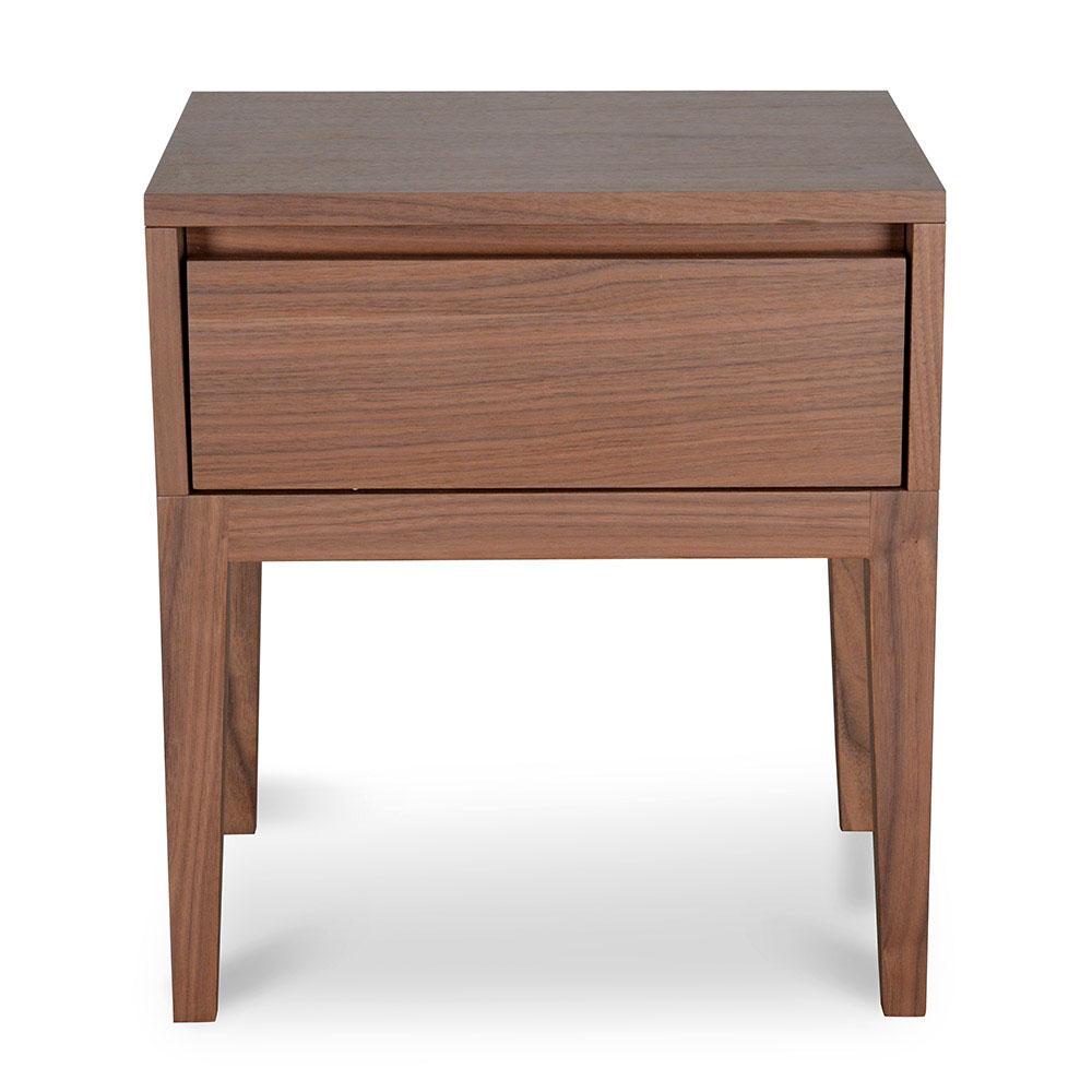 Arya Wooden Bedside Table - Walnut - Bedside Tables