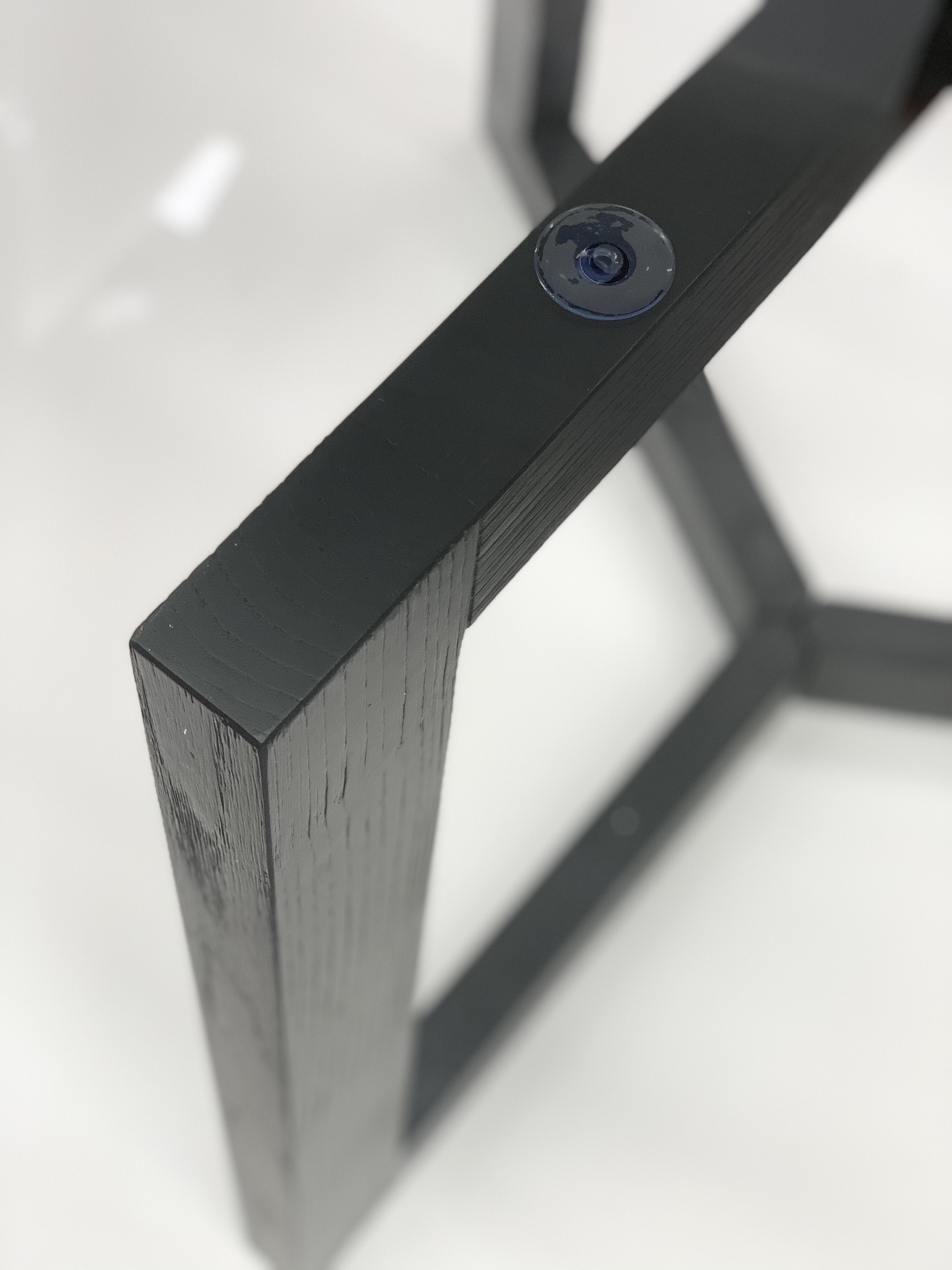 Ashley 2.4m Dining Table - Glass Top with Black Base - Dining Tables