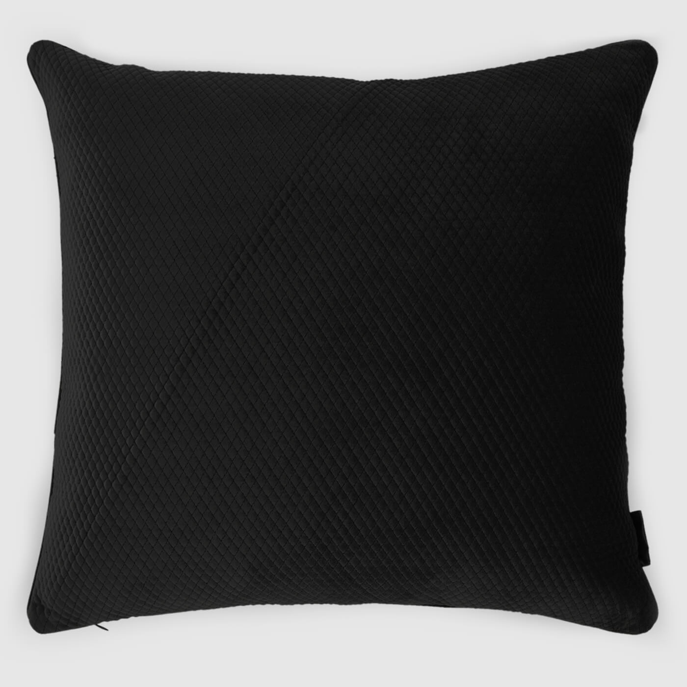 Ashton Classic Quilted Pillow Cover , Black - Pillow Covers