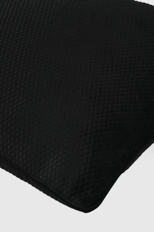 Ashton Classic Quilted Pillow Cover , Black - Pillow Covers