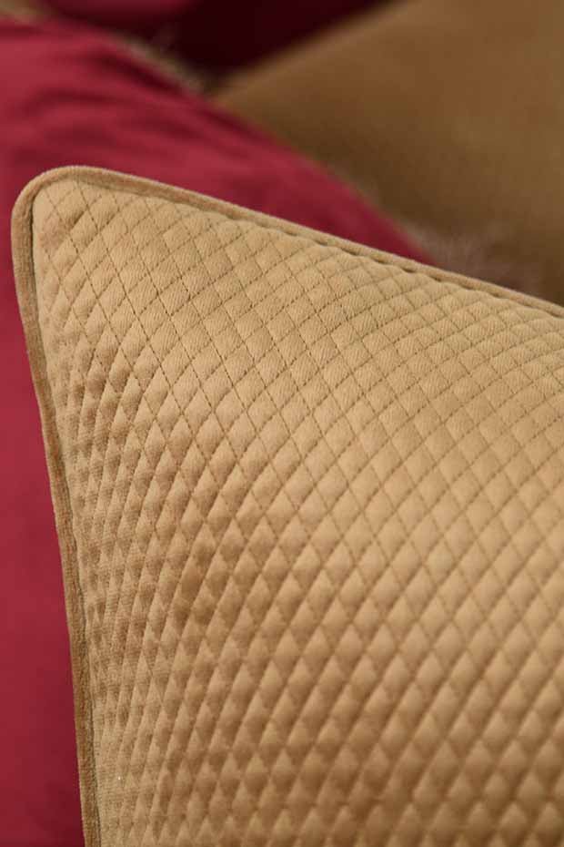 Ashton Classic Quilted Pillow Cover , Caramel - Pillow Covers