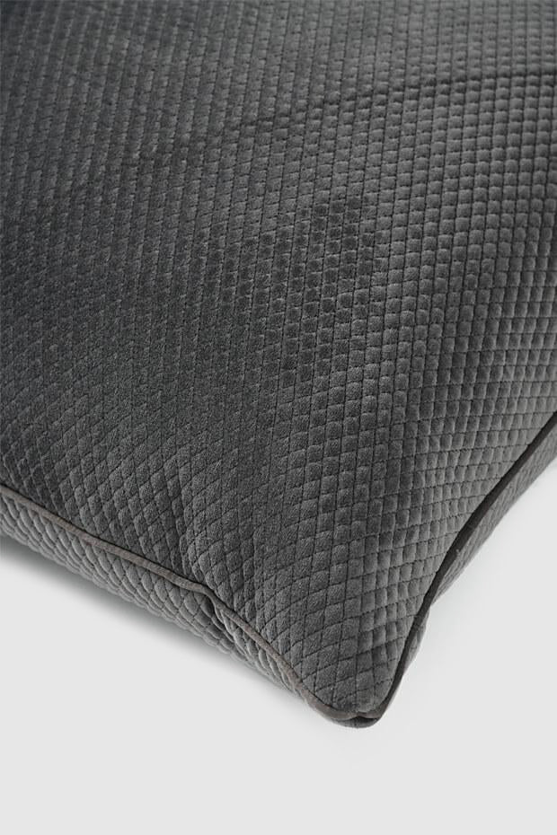 Ashton Classic Quilted Pillow Cover , Grey - Pillow Covers