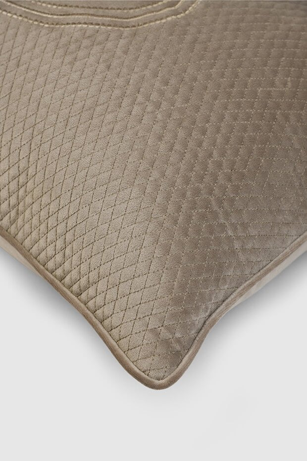 Ashton Stallion Quilted PIllow Cover , Beige - Pillow Covers